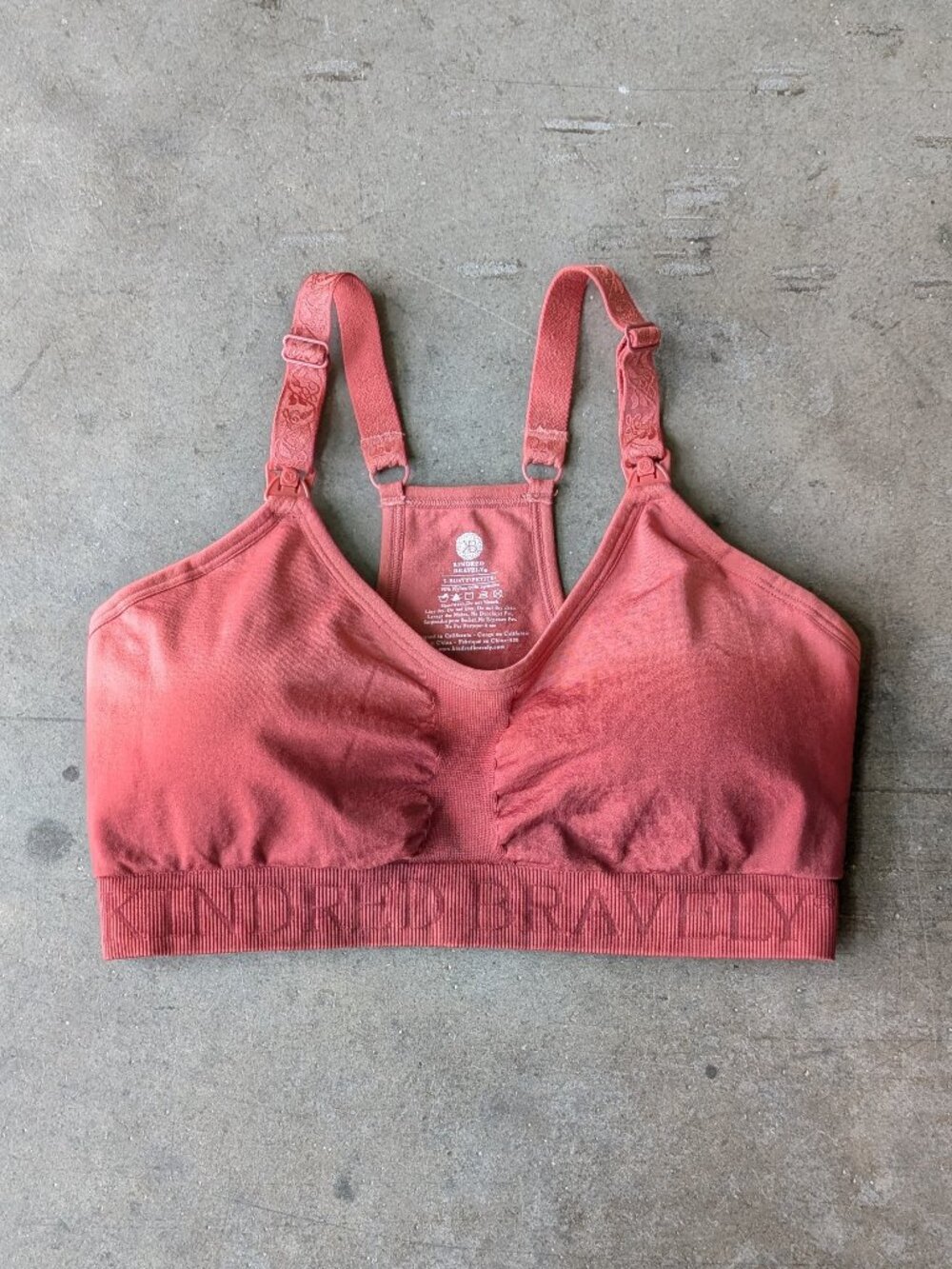 Kindred Bravely Sublime Nursing Sports Bra in Ombre Red small busty